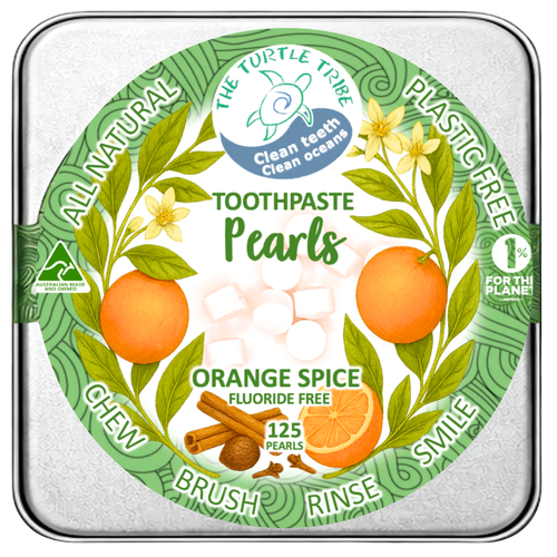 The Turtle Tribe Toothpaste Pearls Orange Spice 125 Tablets
