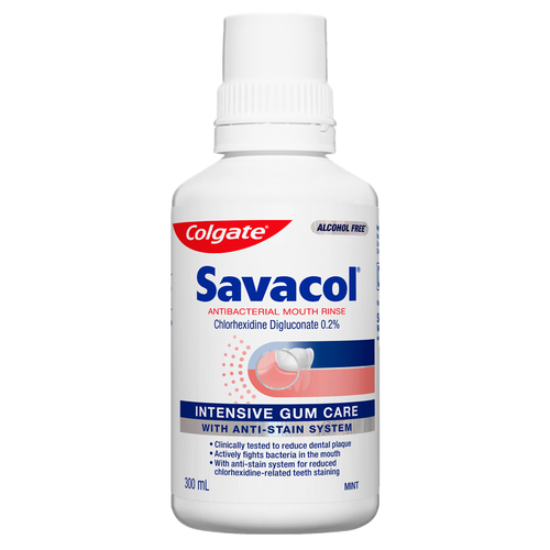 Colgate Savacol Anti Stain Mouth Rinse Mint 300ml Front Image