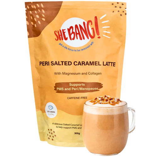 SheBANG! Peri Salted Caramel Latte Hot Chocolate Powder PMS Menopause Support 300g product image
