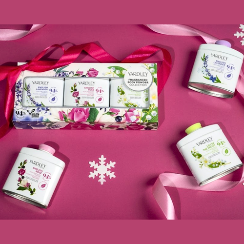Yardley Fragranced Body Powder Trio Gift Set flatlay image