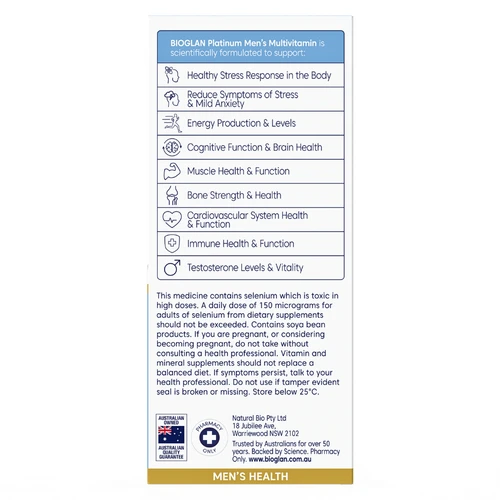 Bioglan Platinum Men's Multivitamin 60 Tablets