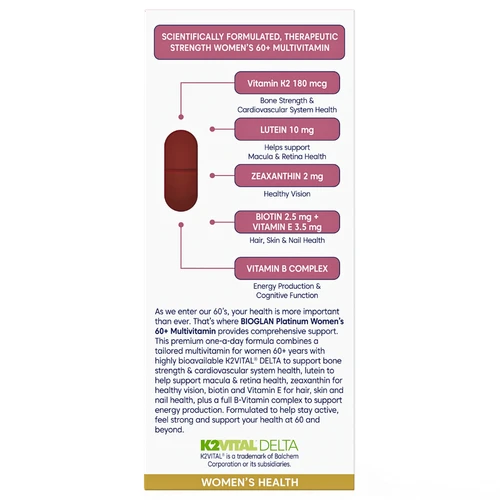 Bioglan Platinum Women's 60+ Multivitamin 60 Tablets