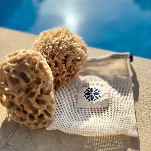 Lifestyle image of Aqua Zoi The Radiance Duo Facial Sponge Set