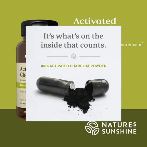 Nature's Sunshine Activated Charcoal 260mg 100 Tablets
