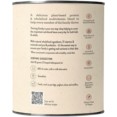 Nutra Organics Thriving Family Protein + Multivitamin Double Chocolate Flavour 240g