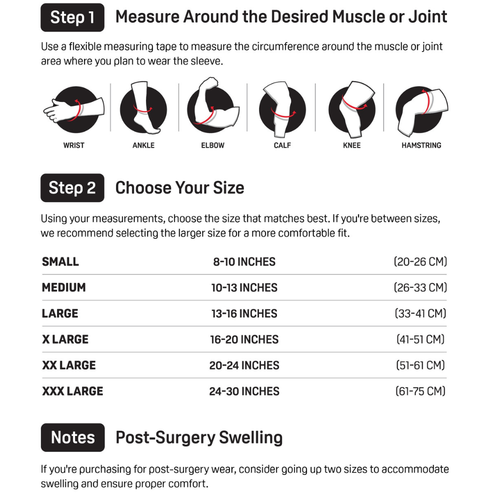 Size Guide of Freeze Sleeve Hot & Cold Sleeve Small