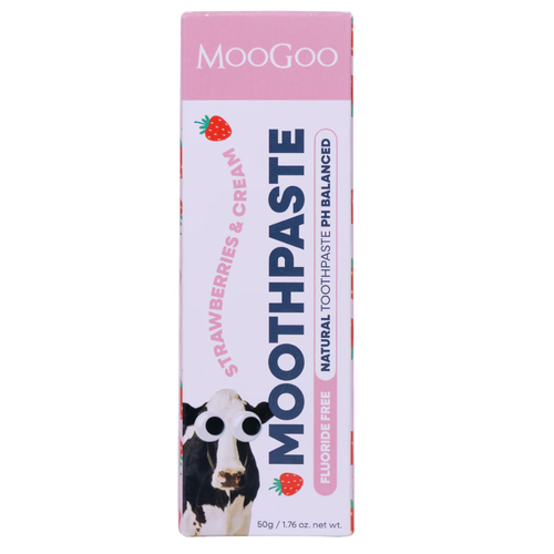 Product image of MooGoo Kids Fluoride Free Toothpaste Strawberries & Cream 50g