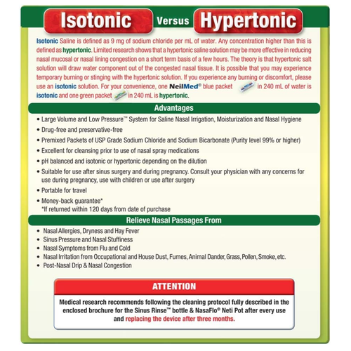 Product image of Neilmed Sinus Rinse Extra Strength Hypertonic Premixed Packets 70  Pack