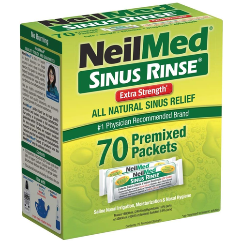 Product image of Neilmed Sinus Rinse Extra Strength Hypertonic Premixed Packets 70  Pack