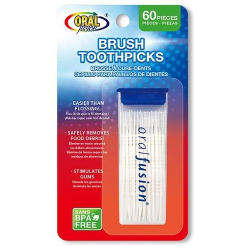 Oral Fusion Flossing Sticks With Plastic Case 60 Pack