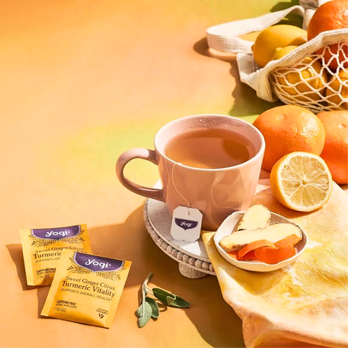 Yogi Tea Herbal Tea Sweet Ginger Citrus Turmeric Vitality 16 Tea Bags