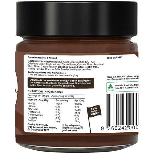 Gevity Rx Goodtello Hazelnut Spread Dairy Free 200g