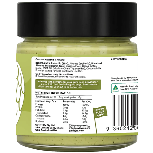 Gevity Rx Goodstachio Pistachio Spread Dairy Free 200g