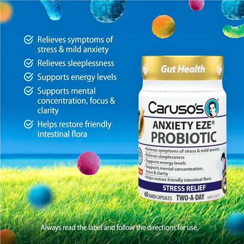 Caruso's Two-A-Day Anxiety Eze Probiotic 60 Capsules