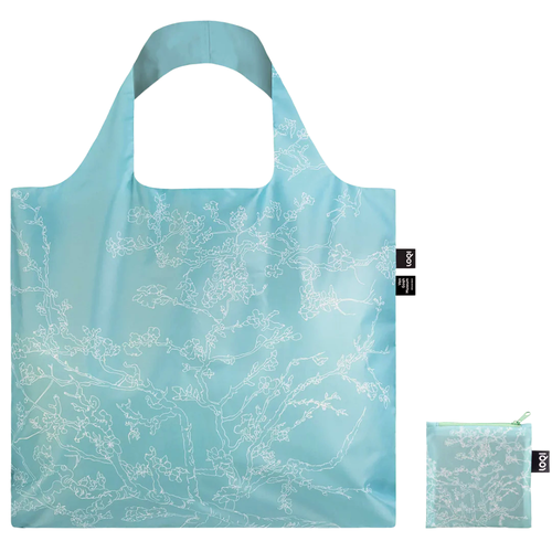 LOQI Recycled Foldable Shopping Bag Vincent Van Gogh Almond Blossom back view