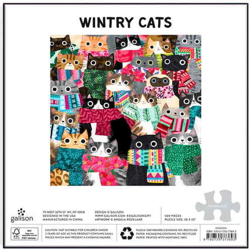 Galison Wintry Cats Multi-Coloured Puzzle 500pcs
