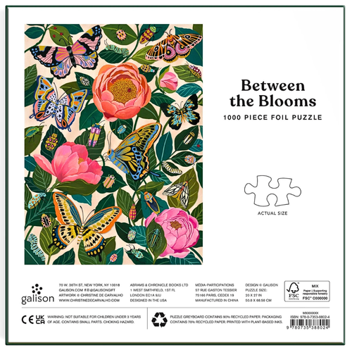 Galison Between the Blooms Multi-Coloured Foil Puzzle 1000pcs