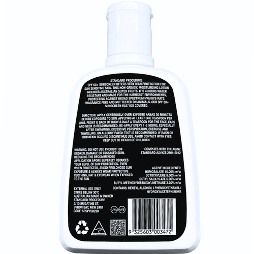 Standard Procedure Broad Spectrum Sunscreen Lotion SPF 50+ 250mL
