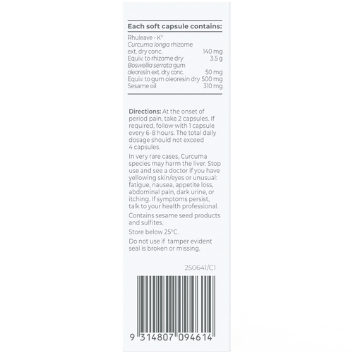 Promensil Period Pain Relief 20 Plant-Based Hard Capsules