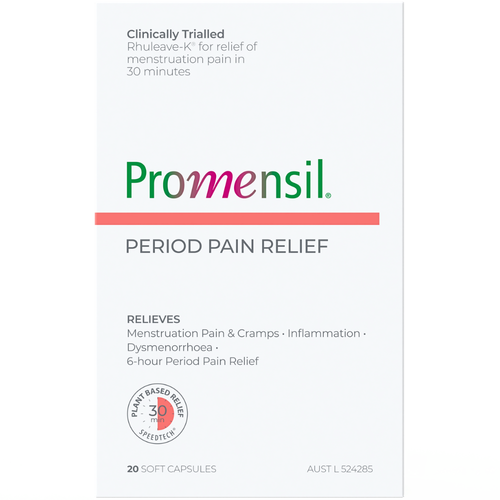 Promensil Period Pain Relief 20 Plant-Based Hard Capsules