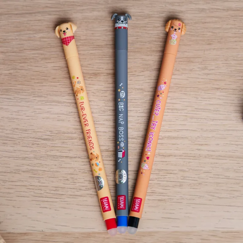 Image of Legami Milano Erasable Gel Pens Limited Edition Fur-Ever Friends Set of 3