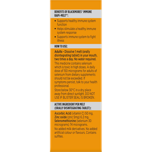 Blackmores Immune Rapi-Melt 60 Tablets
