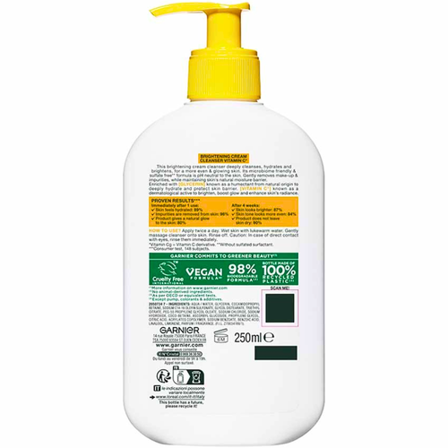 Garnier Brightening Vitamin C Cream Cleanser 250ml