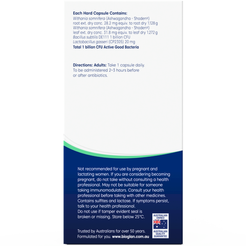 Bioglan Platinum Probiotics + Ashwagandha 50 Capsules