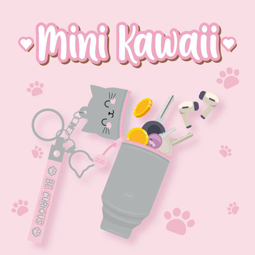 Legami Mini Kawaii Kitty Coin Purse with Key Ring
