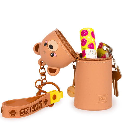 Legami Mini Kawaii Teddy Bear Coin Purse with Key Ring