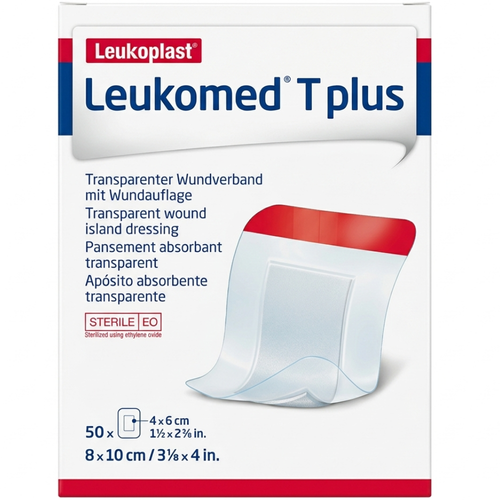 Leukoplast Leukomed T Plus Waterproof Dressing 8cm X 10cm 50 Pack