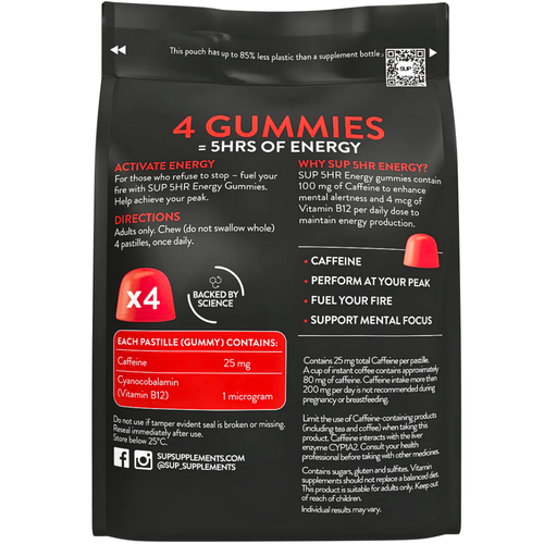 Sup 5HR Energy 100mg Caffeine 40 Gummies