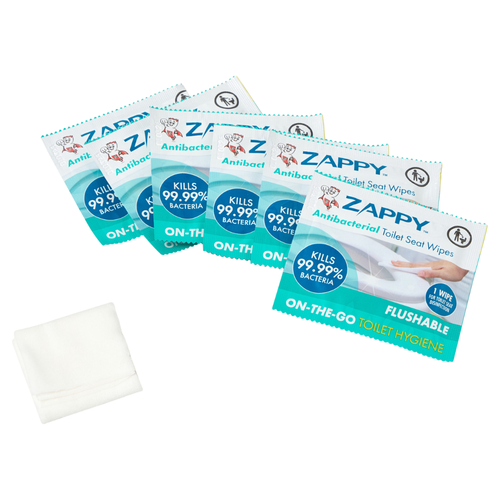 Zappy Antibacterial Toilet Seat Wipes 6 Pack