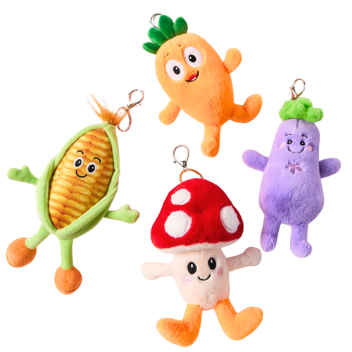 Jiggle & Giggle Munchettes Plush Veggie Keychain Assorted 1 Piece