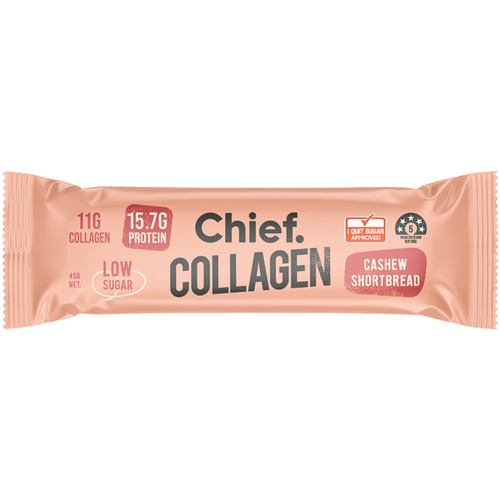 Chief. Collagen Protein Bar Cashew Shortbread 45g