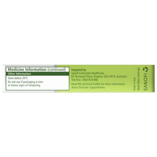 Dulcolax Suppositories Constipation Relief 10 Pack