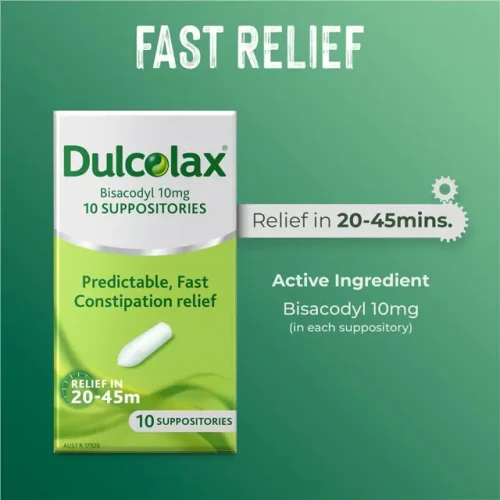 Dulcolax Suppositories Constipation Relief 10 Pack