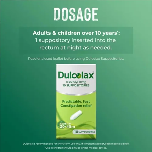 Dulcolax Suppositories Constipation Relief 10 Pack