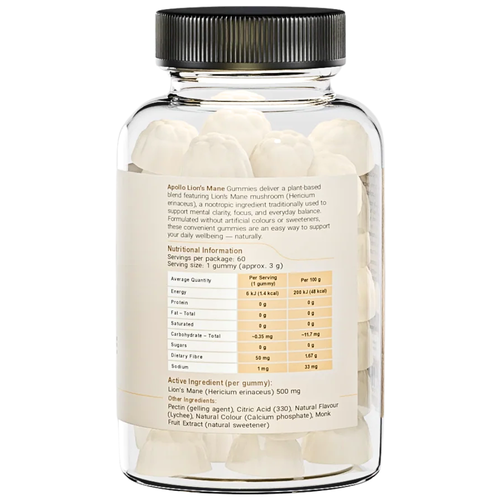 Apollo Lion's Mane Lychee 60 Gummies