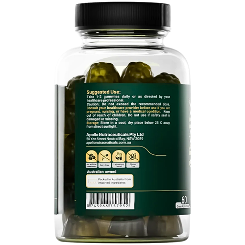 Apollo Irish Sea Moss Green Apple 60 Gummies