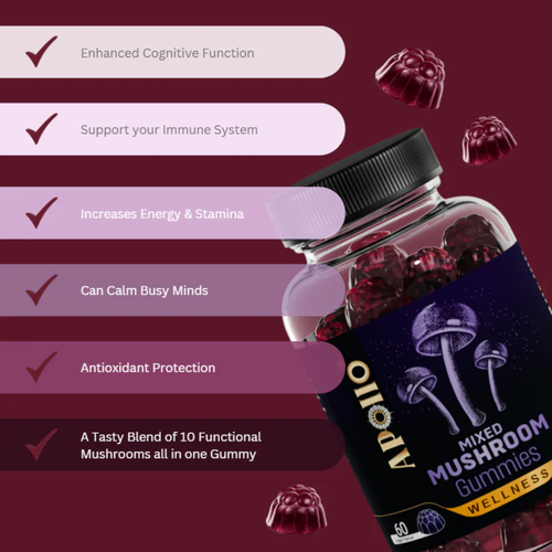 Apollo Mixed Mushroom Grape 60 Gummies