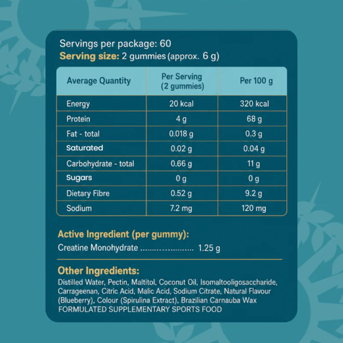 Apollo Creatine Monohydrate Blueberry 120 Gummies