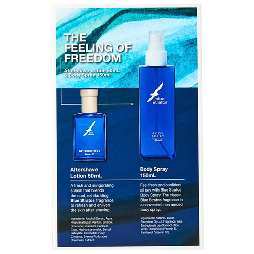 Blue Stratos After Shave Lotion And Body Spray Gift Set