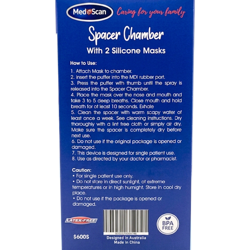 Medescan Spacer Chamber Kit With 2 Silicone Masks