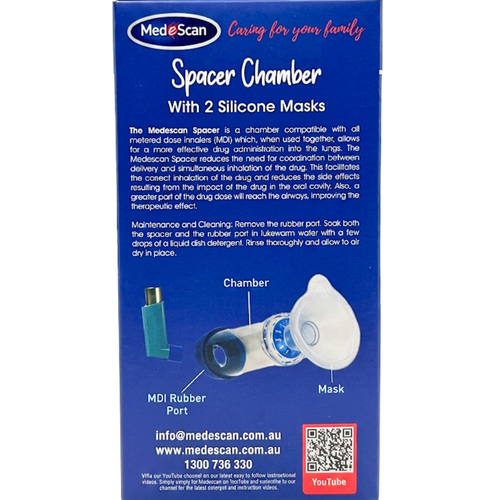 Medescan Spacer Chamber Kit With 2 Silicone Masks