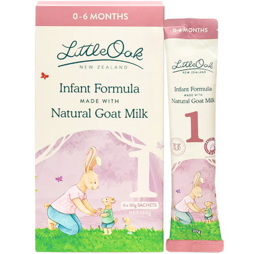 LittleOak Natural Goat’s Milk Infant Formula 0 - 6 Months 30g 6 Sachets
