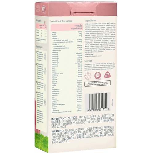 LittleOak Natural Goat’s Milk Infant Formula 0 - 6 Months 30g 6 Sachets