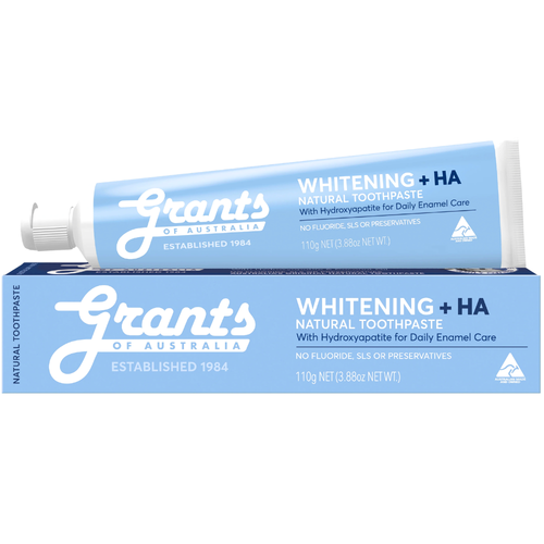 Grants of Australia Whitening +HA Natural Fluoride Free Toothpaste 110g
