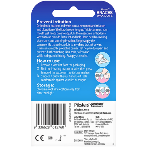 Piksters Braces Wax Dots 12pk