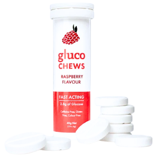 Glucology Glucochews Fast-Acting 3.8g Glucose Raspberry 40g